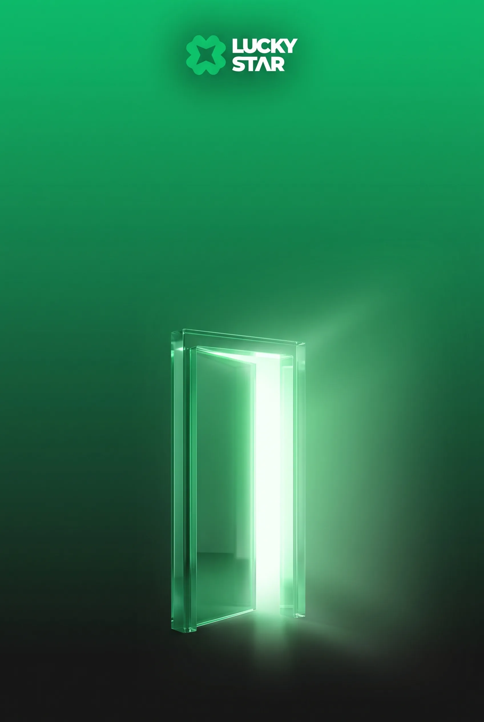 Lucky Star green glass star illustrating account registration